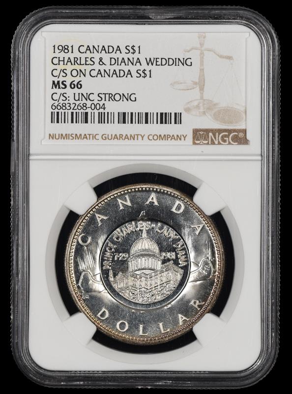 1981 Canada S$1 Charles & Diana Wedding C/S: UNC Strong  NGC MS 66