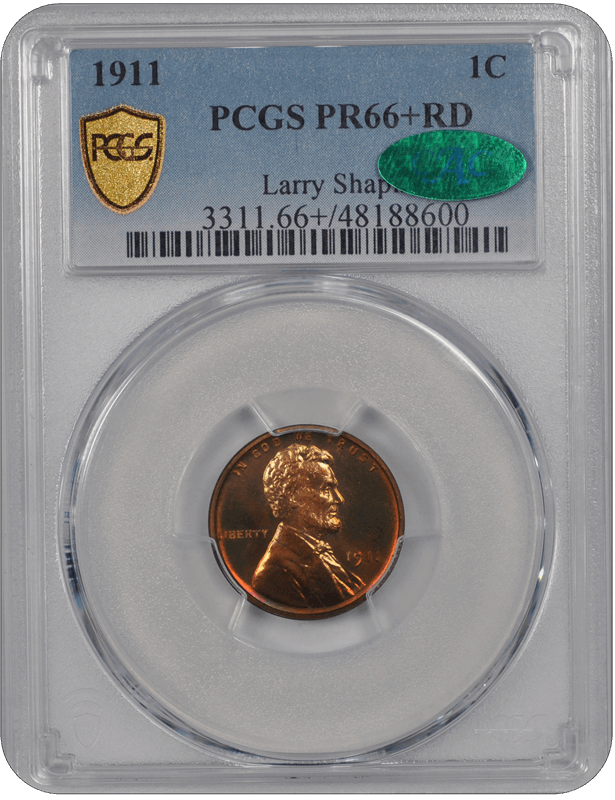 1911 Lincoln Cent PCGS RD (CAC) #3517-2 PR66+