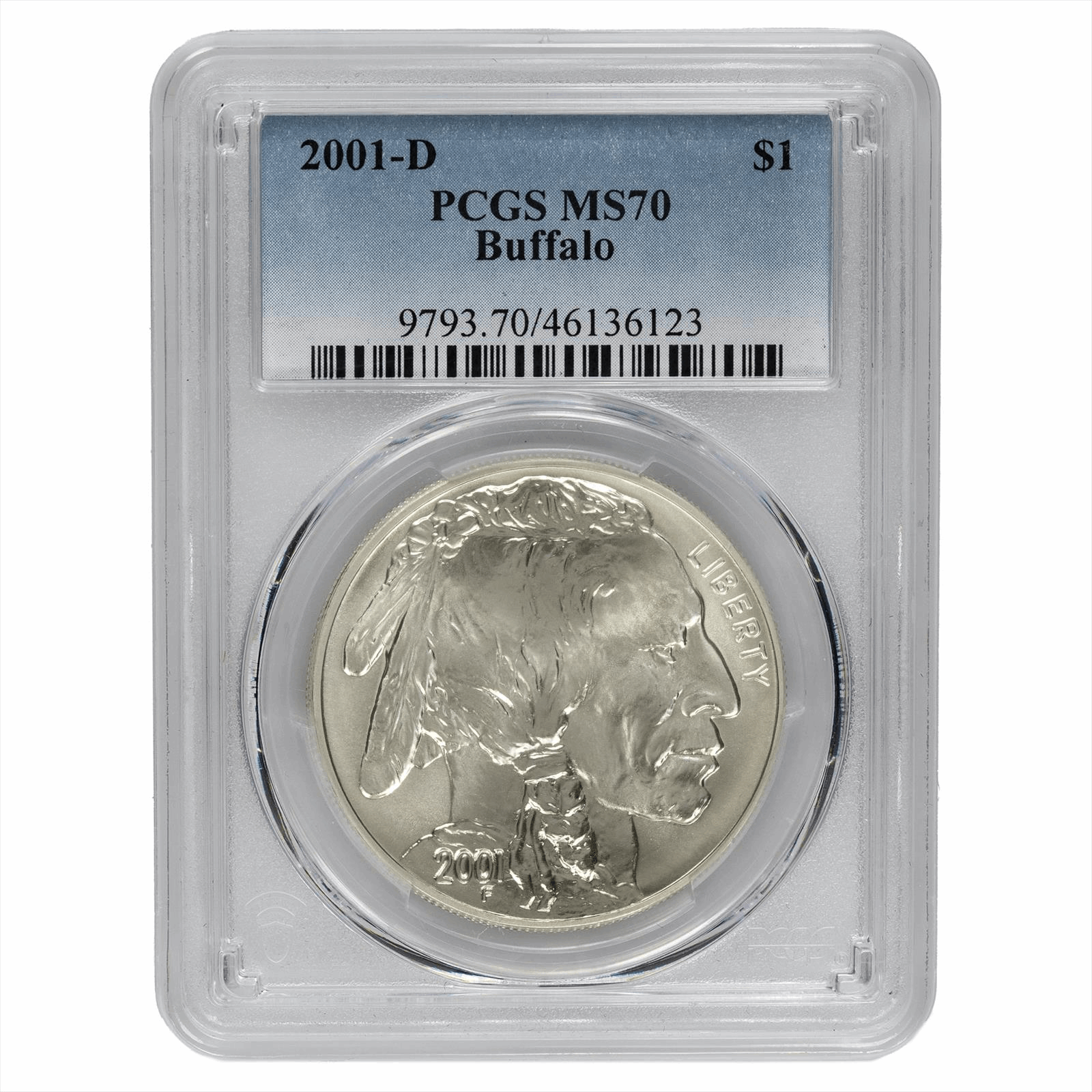 2001-D Buffalo Commemorative Silver Dollar $1 PCGS MS 70