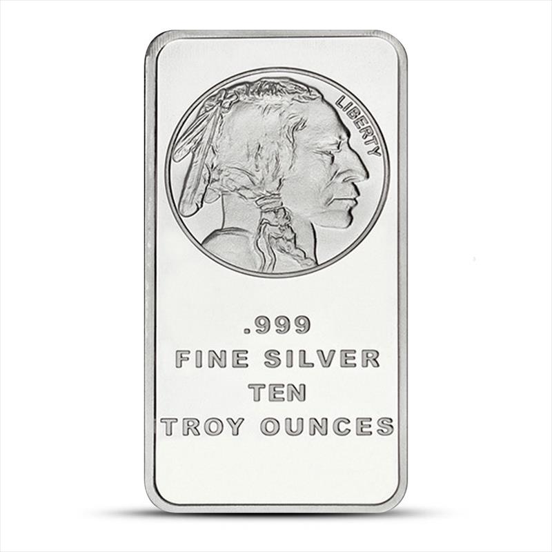 10 OZ SILVER BAR BUFFALO SILVERTOWNE 