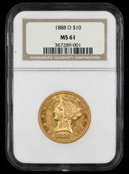 1888 O $10 Gold NGC MS61