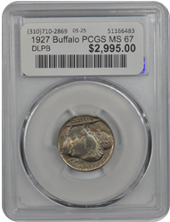 1927 Buffalo PCGS MS 67