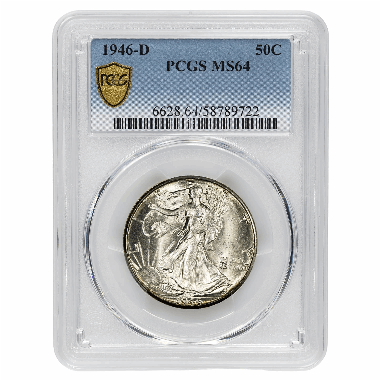 1946-D Walking Liberty Half Dollar 50C PCGS MS 64
