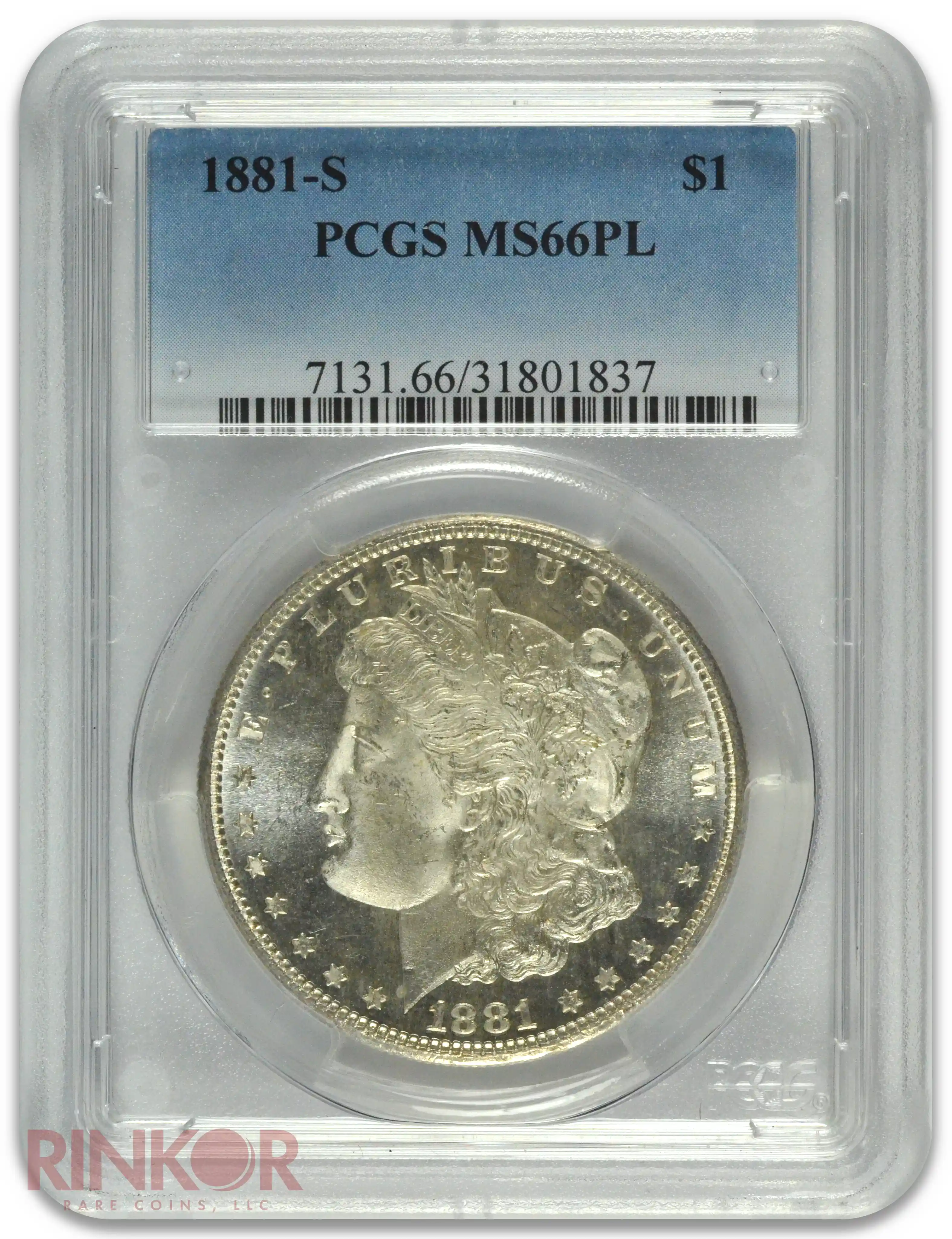 1881-S $1 PCGS MS 66 PL