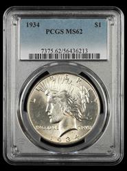1934 $1 PCGS  MS62