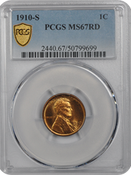 1910-S Lincoln PCGS RD 67