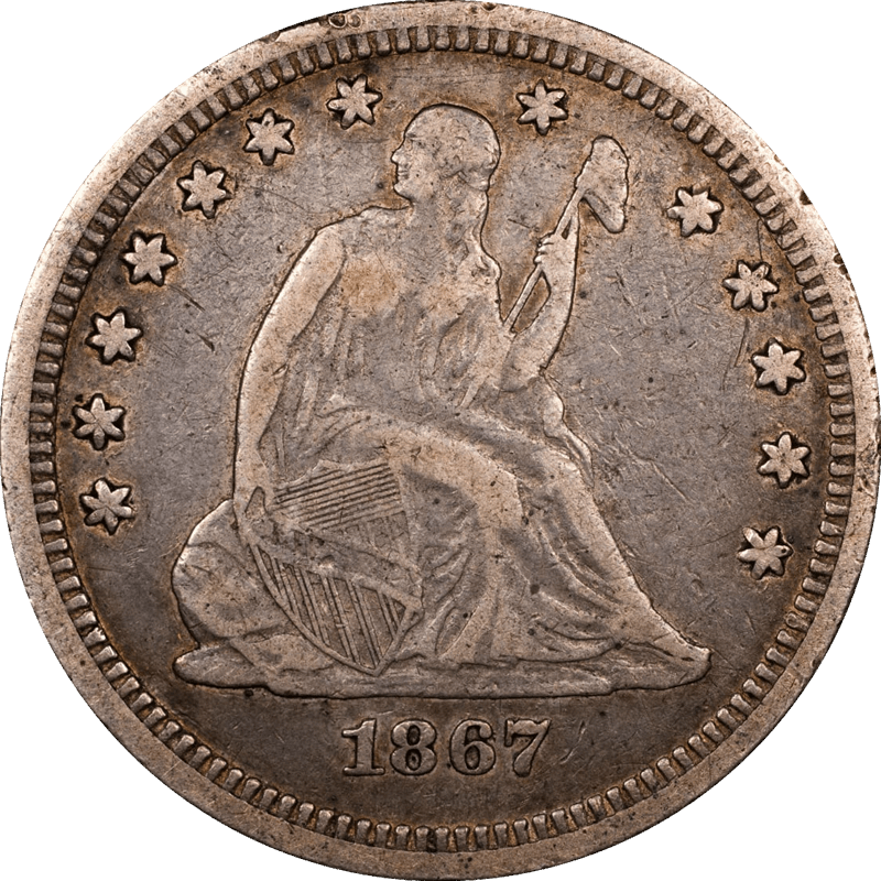 1867 25c CACG VF25 