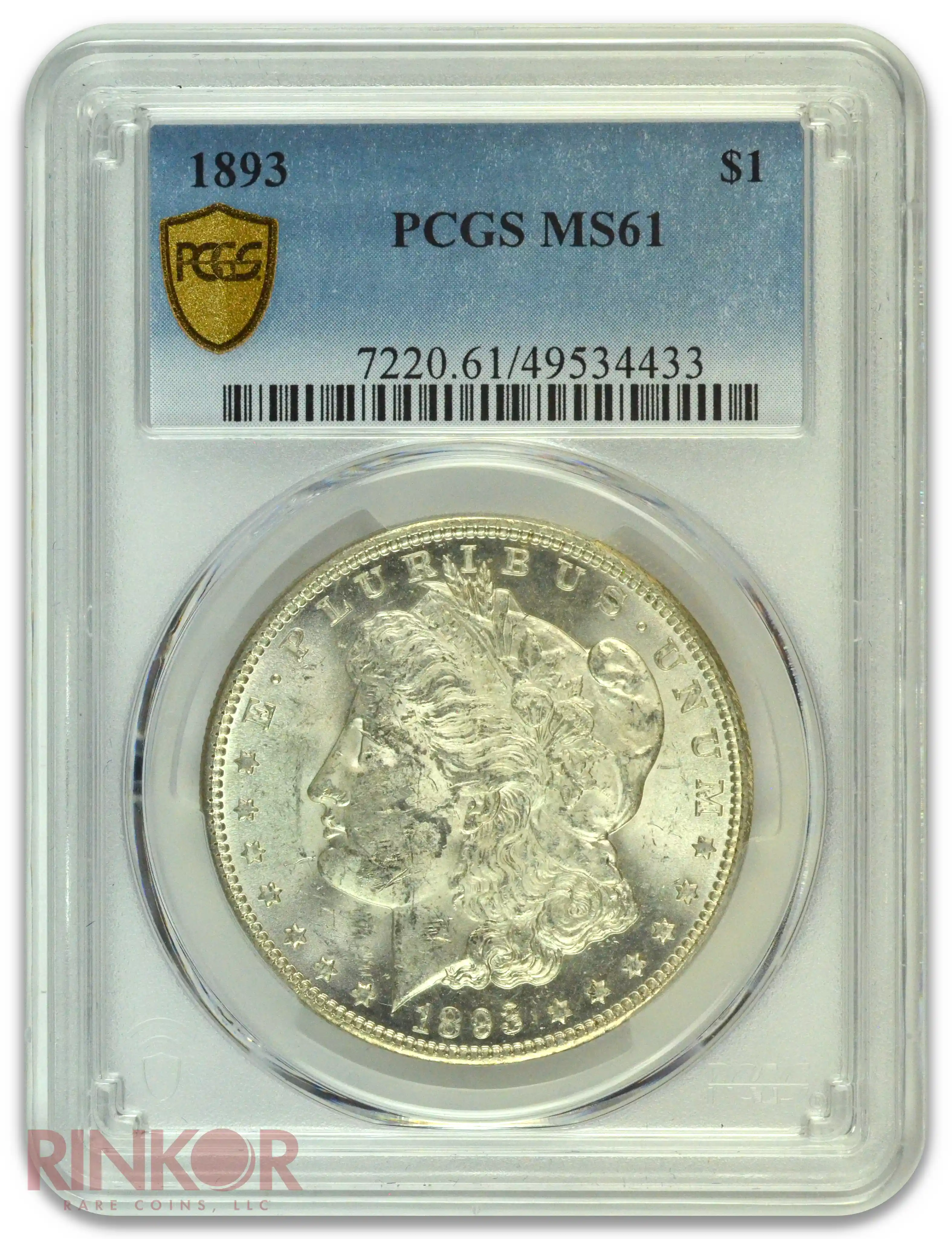 1893 $1 Morgan Dollar PCGS MS 61