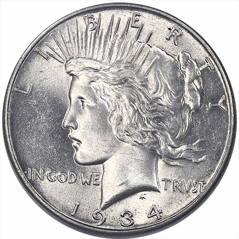1934 Peace Dollar BU