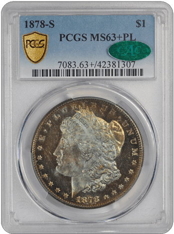 1878-S $1 Morgan Dollar PCGS PL (CAC) #3302-20 MS63+