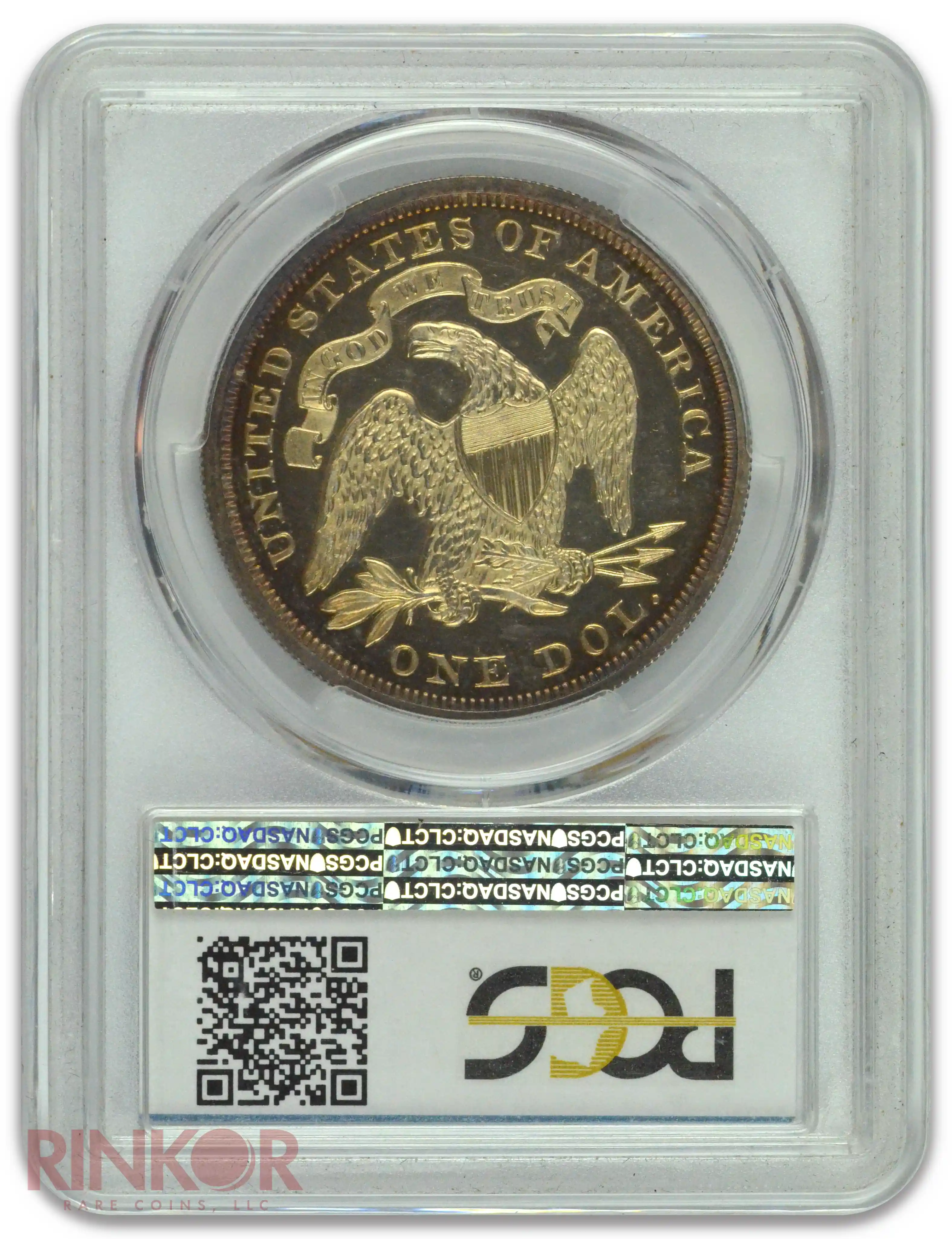 1869 $1 Seated Dollar PCGS PR 64+ CAM CAC