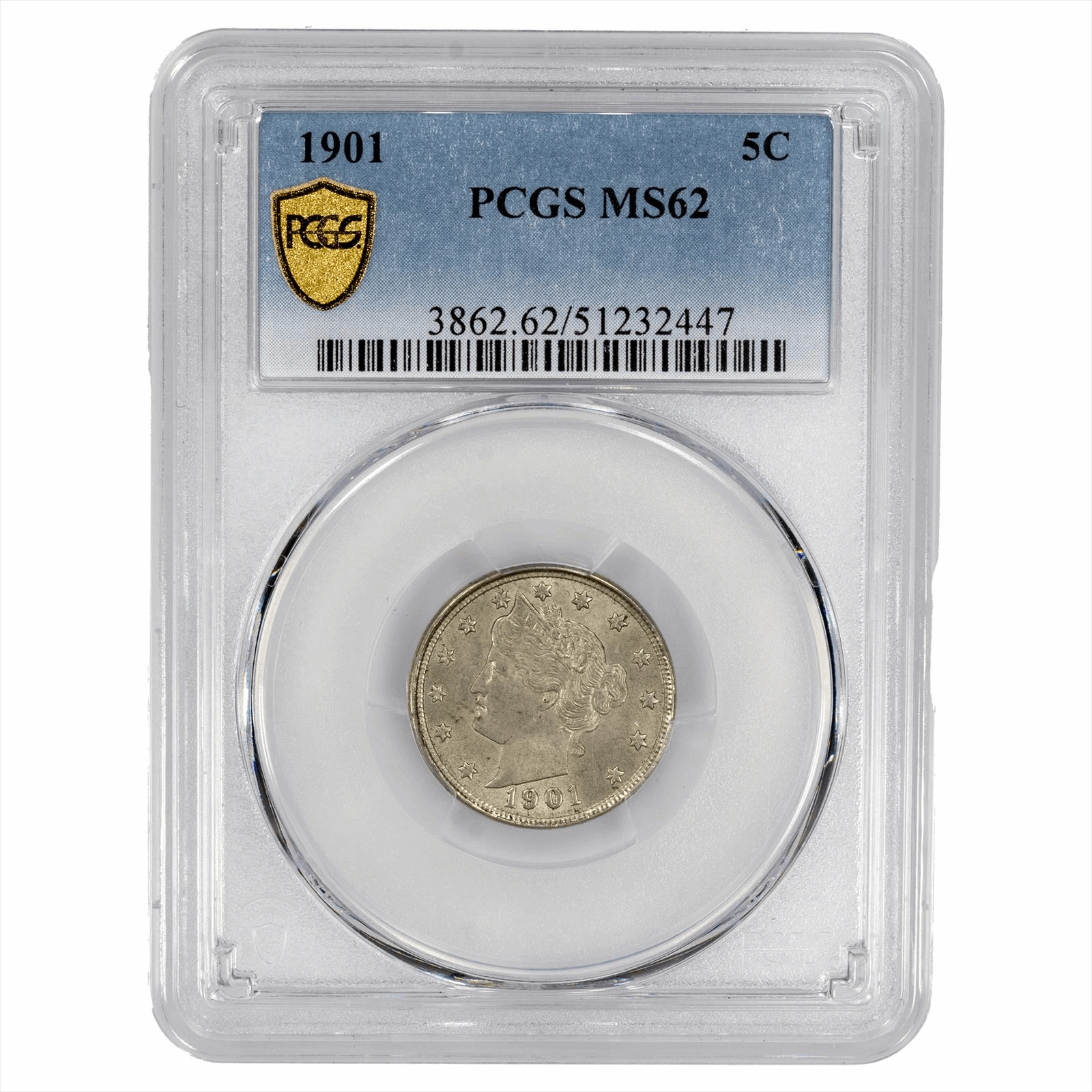 1901 Liberty V Nickel PCGS MS 62 