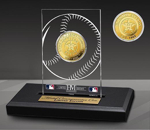 Houston Astros 2-Time World Series Champions Gold Plated Coin in Acrylic Display  
