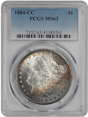 1884-CC $1 Morgan Dollar PCGS  #3608-6 MS63
