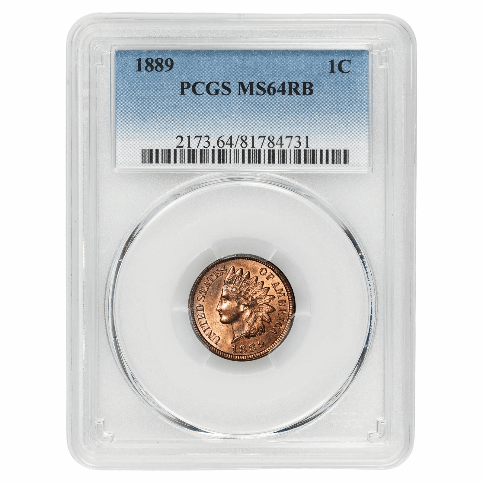 1889 Indian Head Cent 1C PCGS MS 64 RB