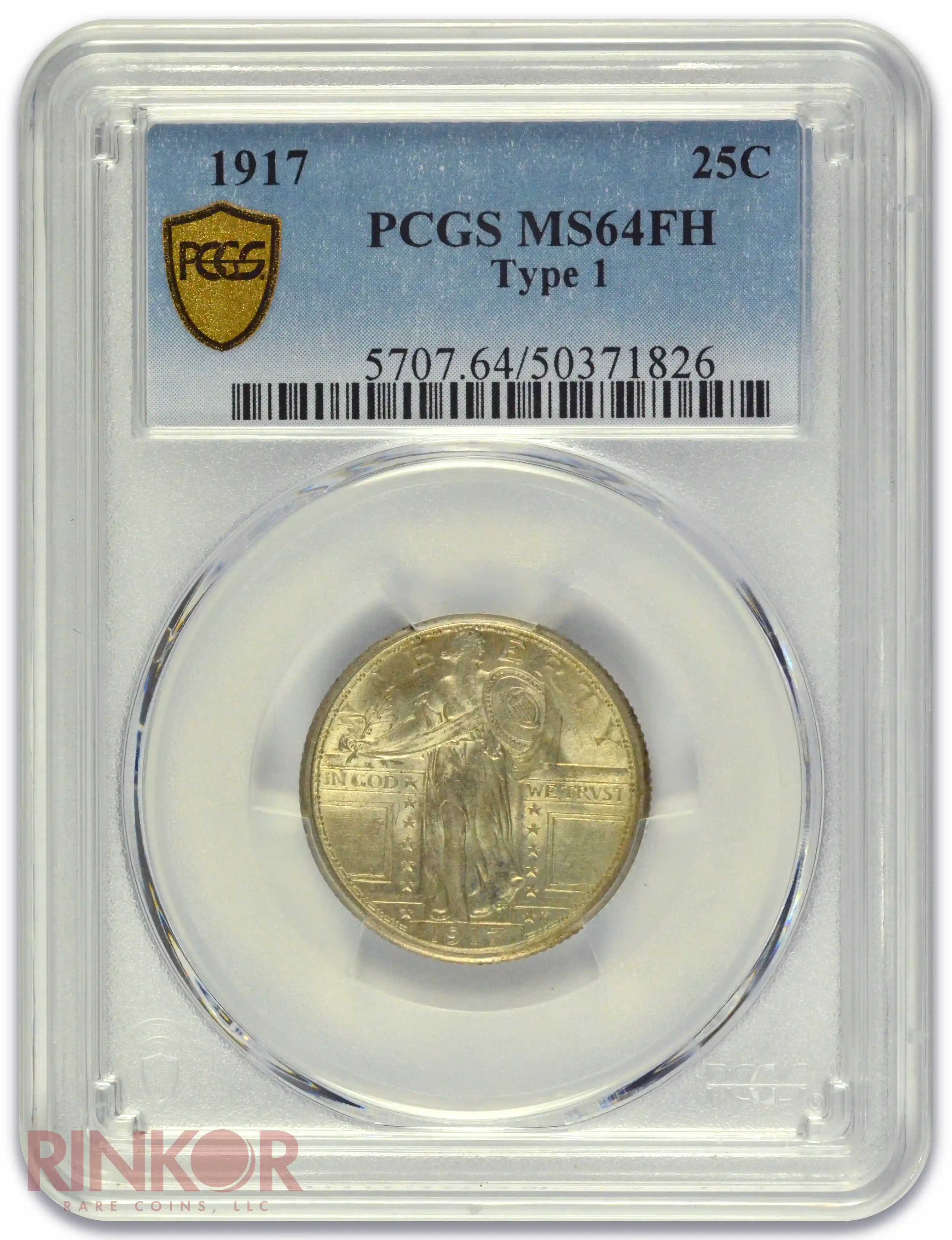 1917 Type 1 Standing Liberty Quarter PCGS MS 64 FH
