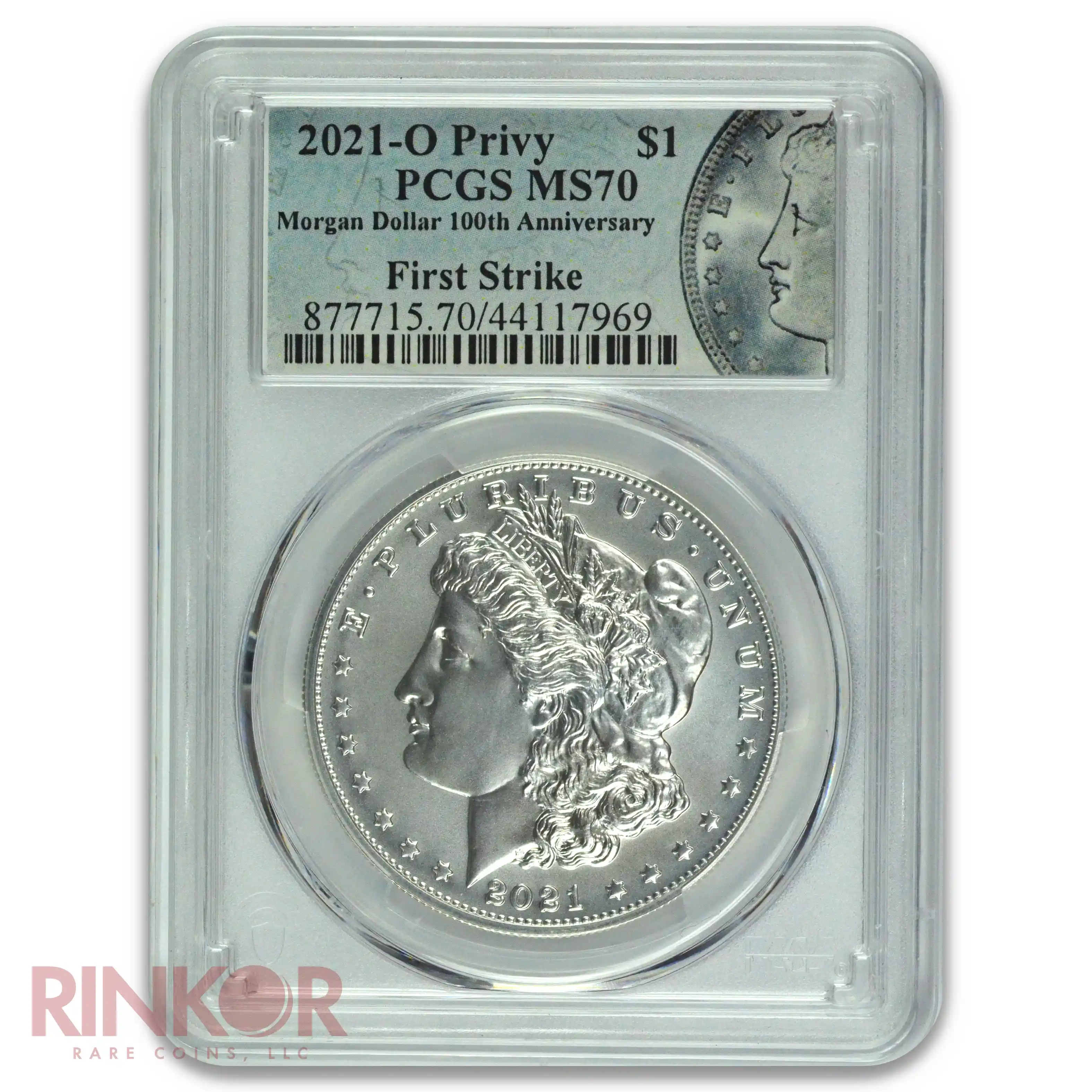 2021-O Privy $1 Morgan Dollar 100th Anniversary First Strike PCGS MS 70