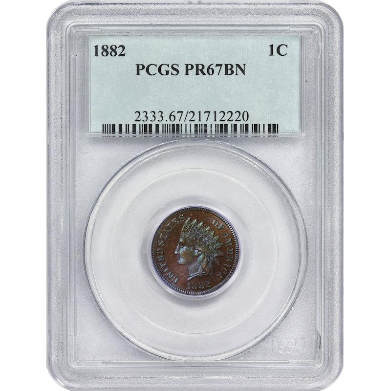 1882 Indian Head Cent 1C PCGS PR67BN PQ+ Coin