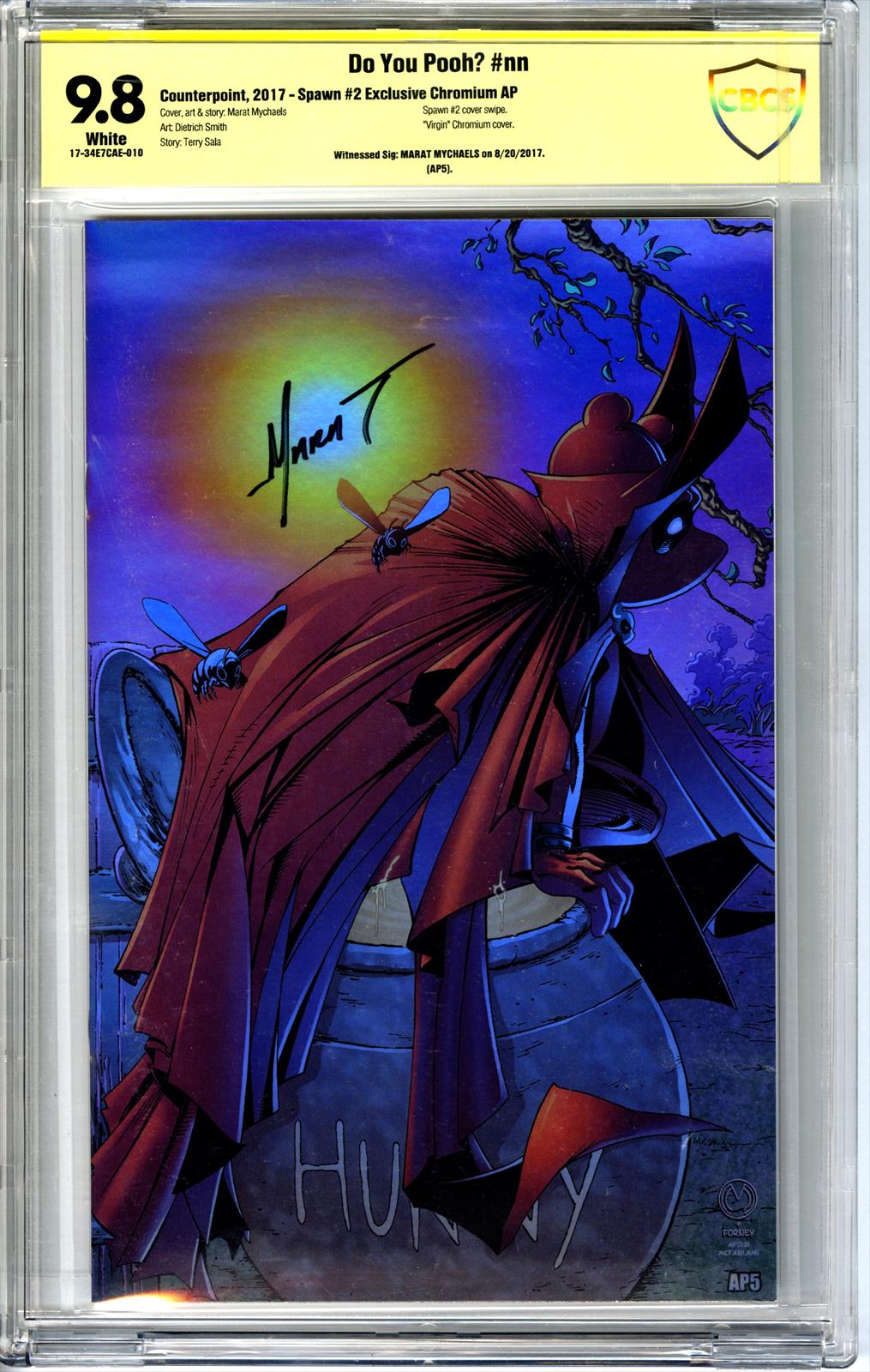 Do You Pooh? CBCS 9.8 Spawn #2 Exclusive Chromium AP Signed by Marat Mychaels Virgin Edition 
