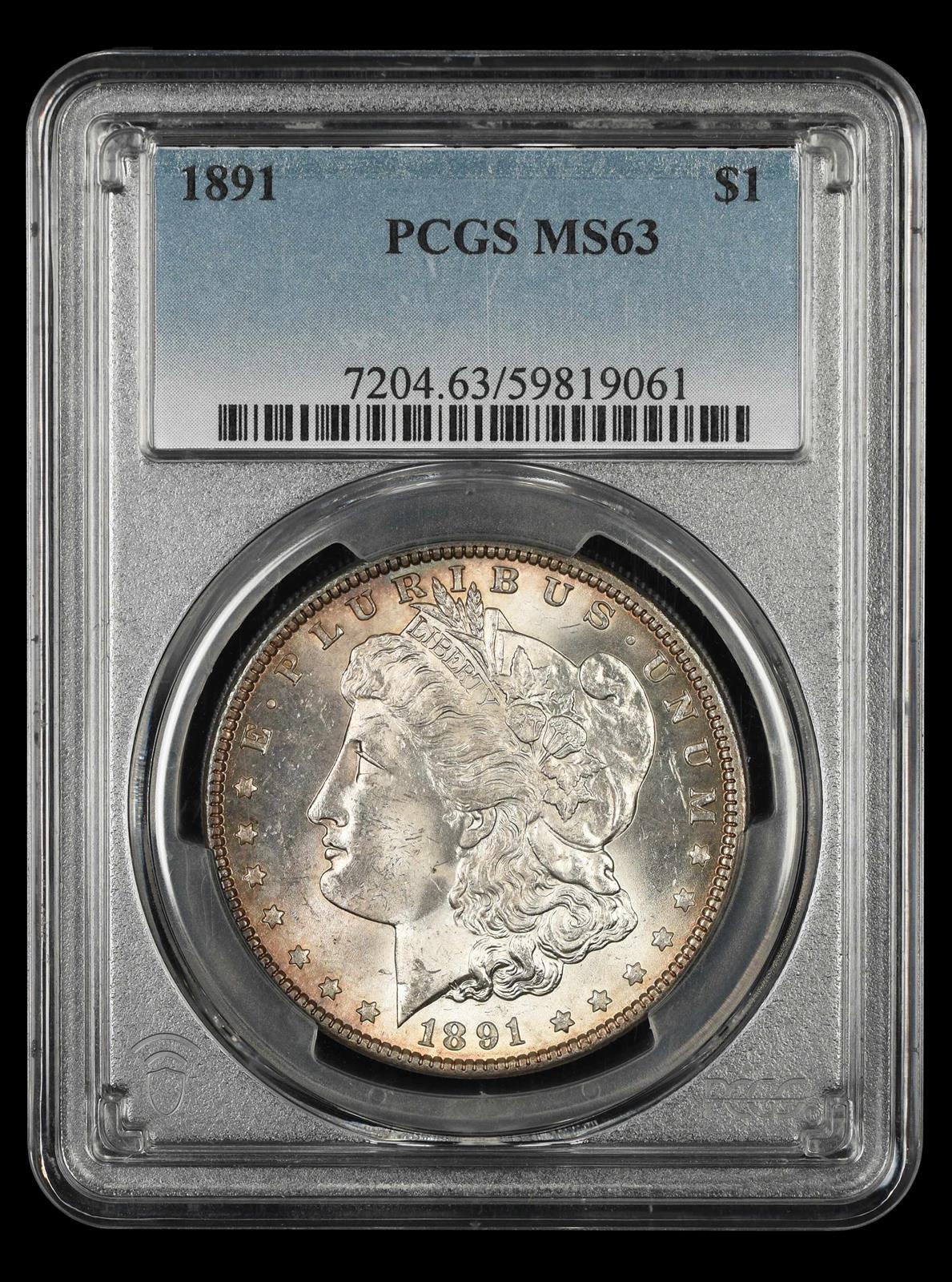 1891 $1 PCGS MS 63