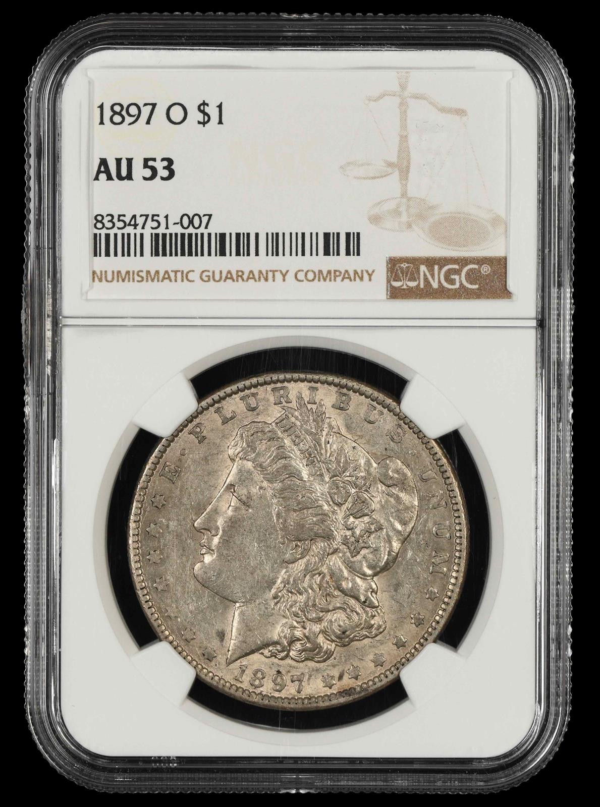 1897 O $1 NGC AU-53
