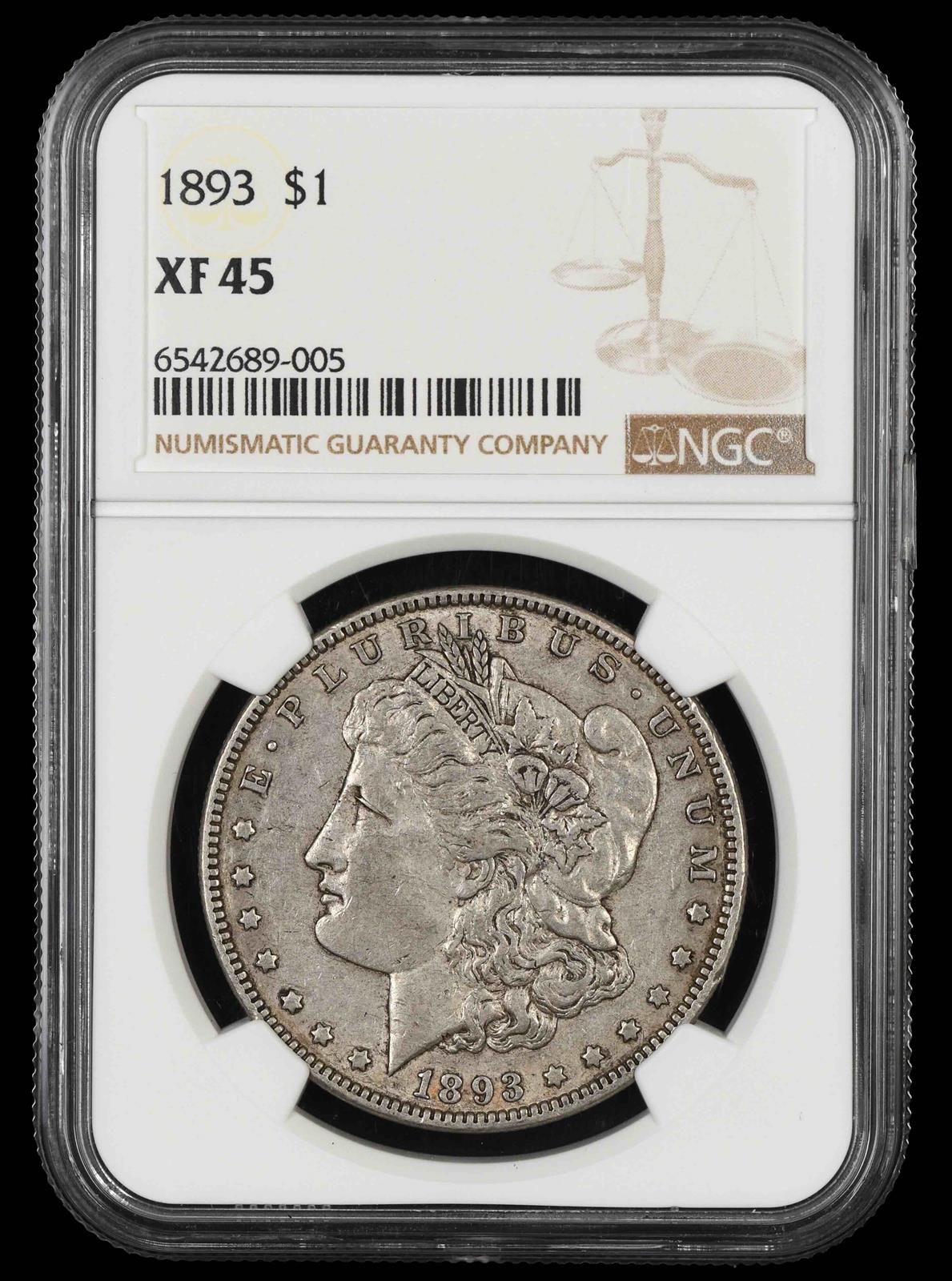 1893 $1 NGC XF-45
