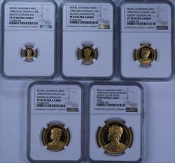 1990 Hawaii 5 Gold Coin Set 1.9 oz 