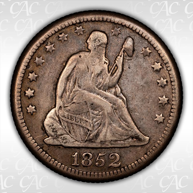 1852-O 25C CACG VF-25 