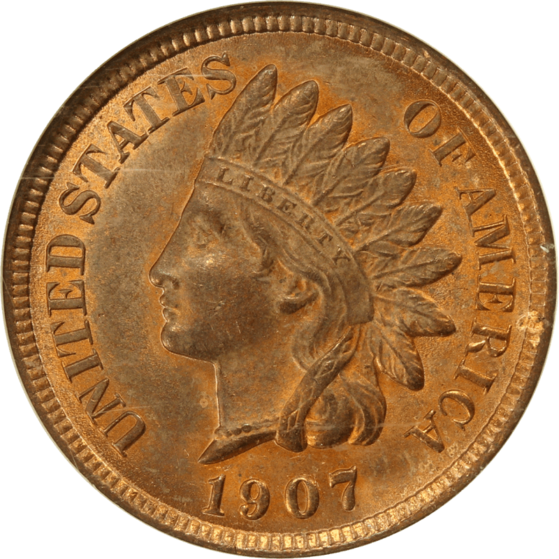 1907 Indian Head Cent 1c, NGC MS 64 RB