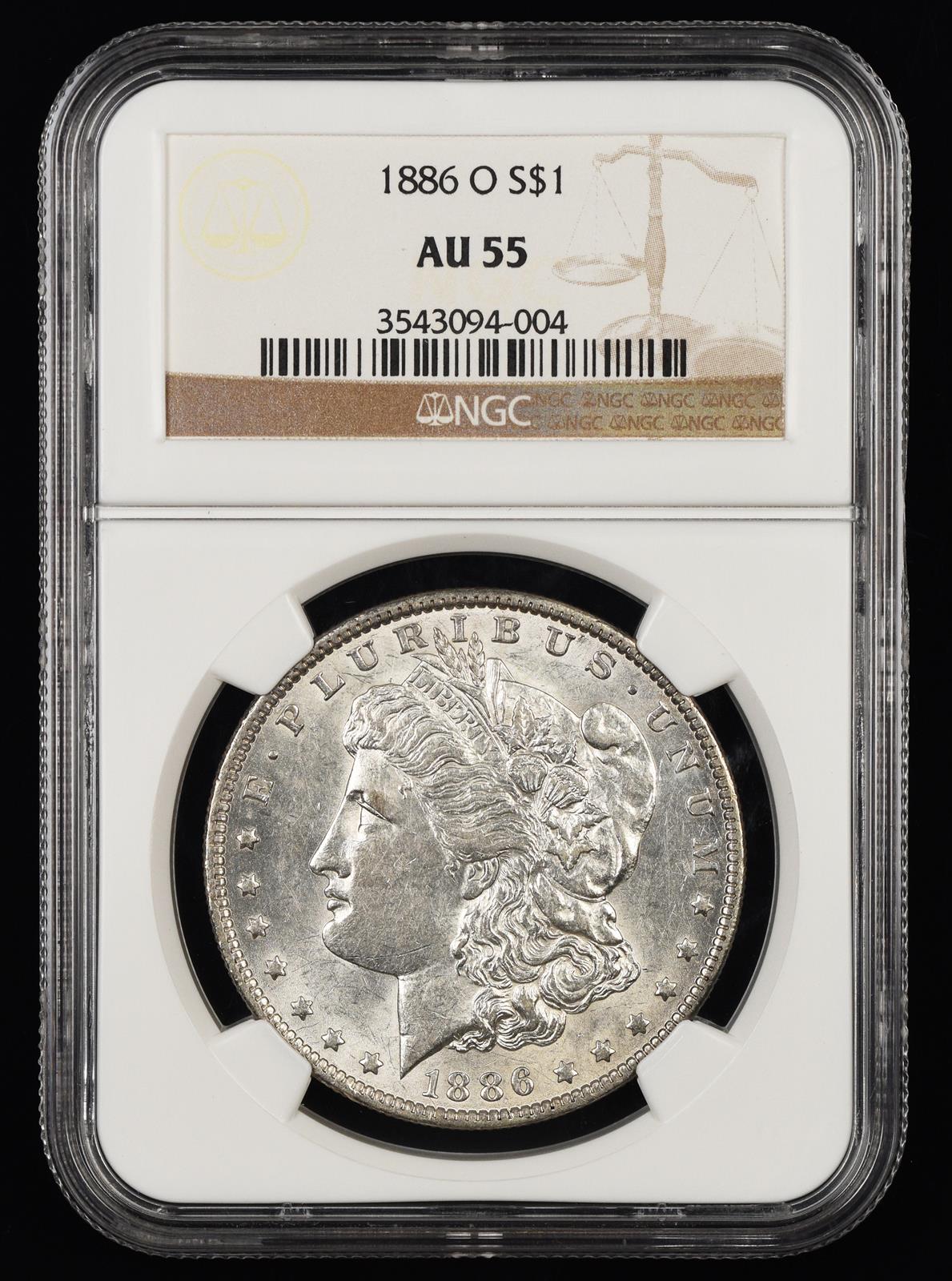 1886 O $1 NGC AU55