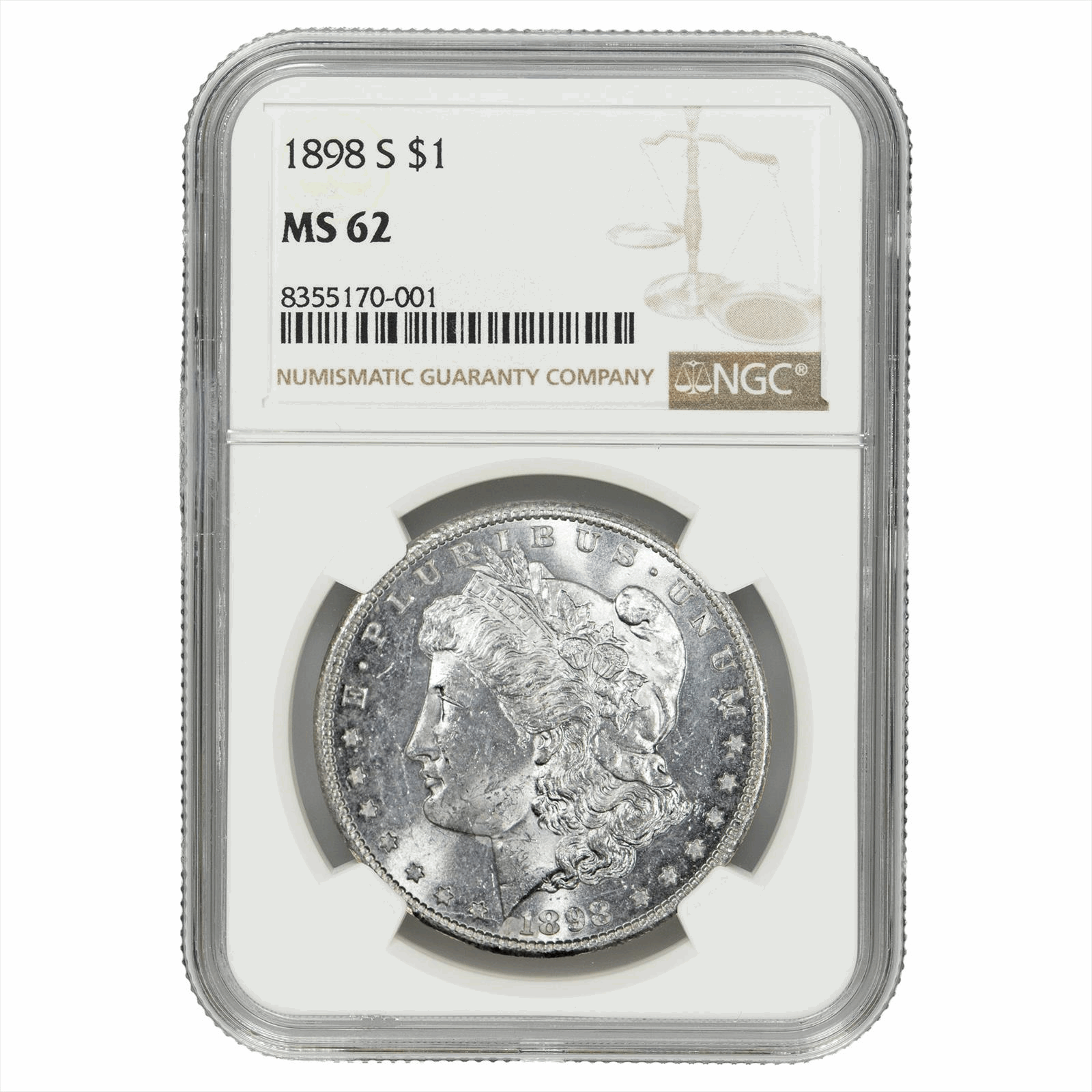 1898-S Morgan Silver Dollar $1 NGC MS 62