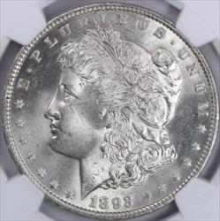 1893 $1 NGC/CAC MS64+ 