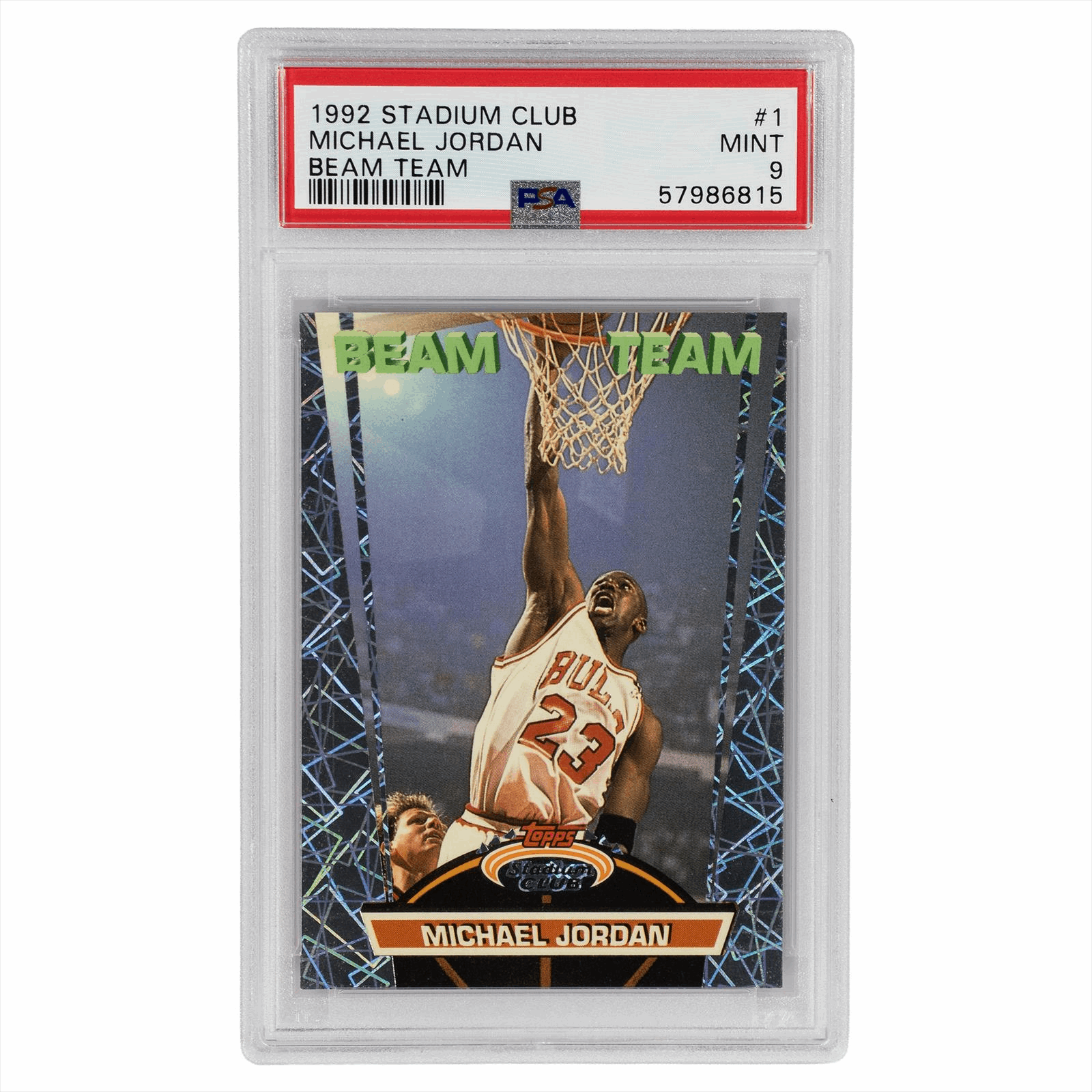 1992 STADIUM CLUB MICHAEL JORDAN BEAM TEAM #1 PSA MINT 9 
