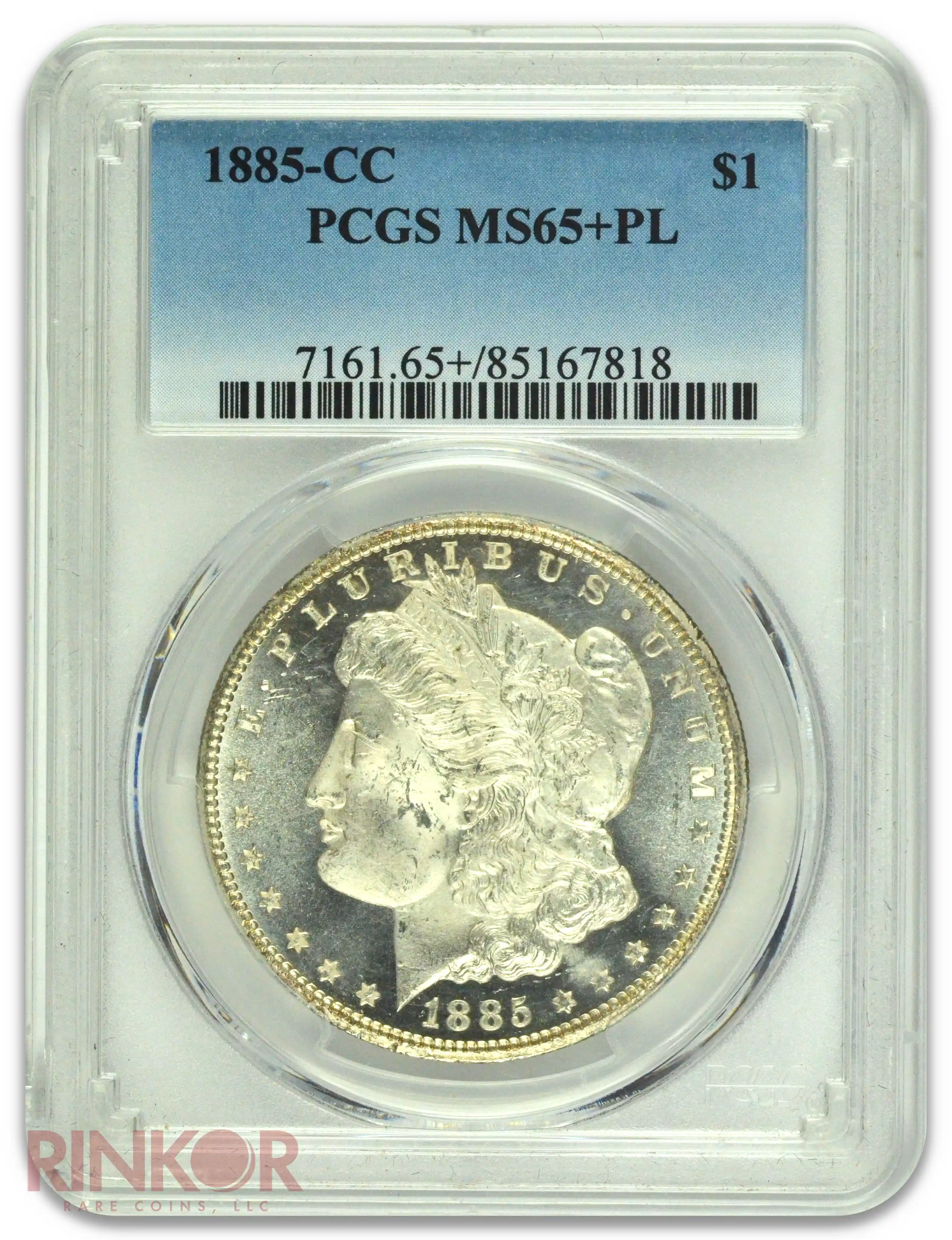 1885-CC $1 Morgan Dollar PCGS MS 65+ PL