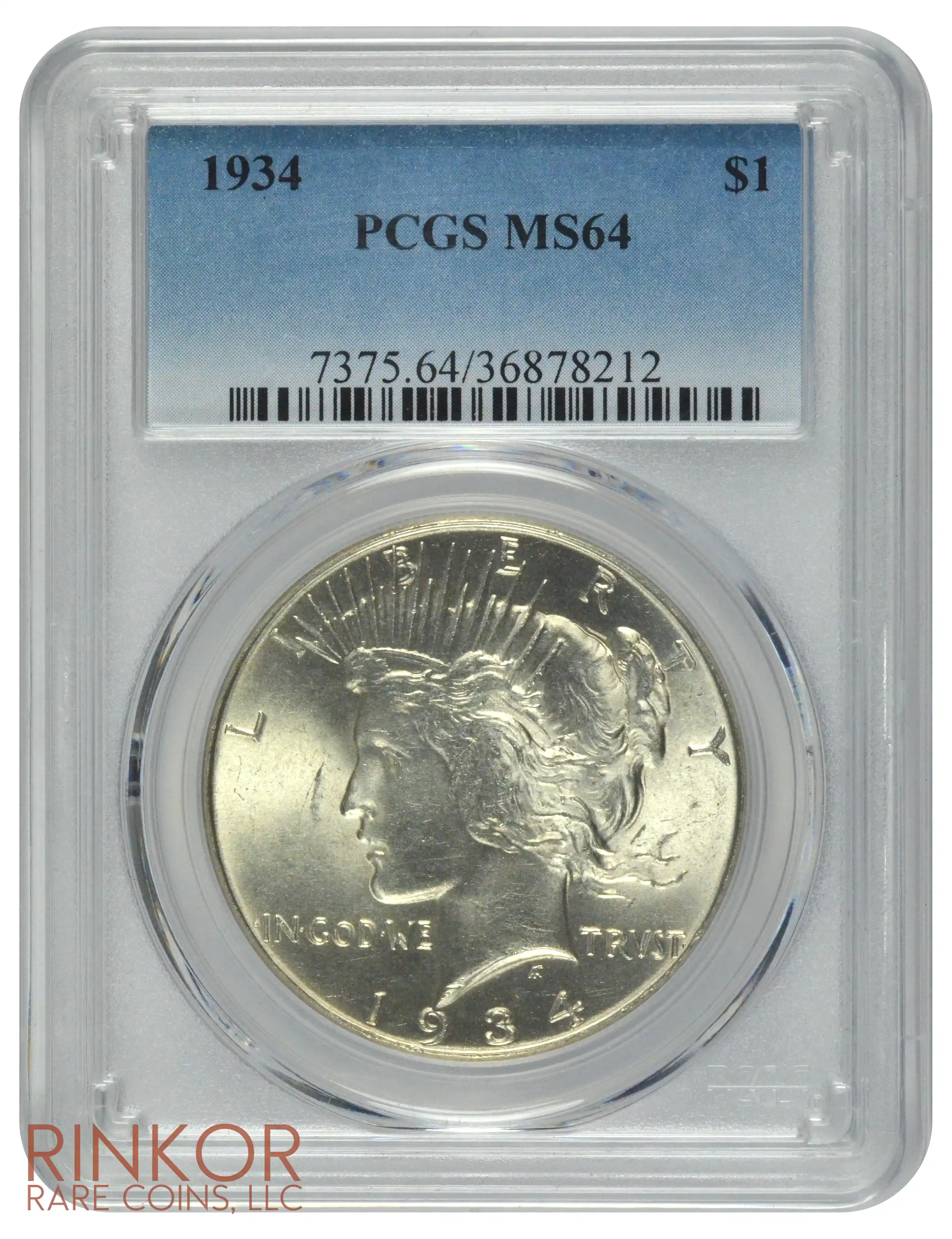 1934 $1 PCGS MS 64