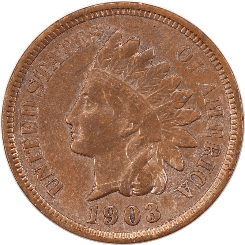 1903 Indian Head Cents 1c, Circulated Almost Uncirculated