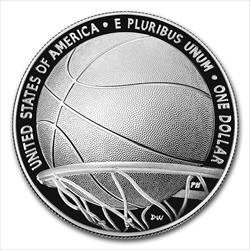 2020 $1 Silver Basketball Hall of Fame First Day of Issue PF70 PCGS Private Collection Magic Johnson Signature