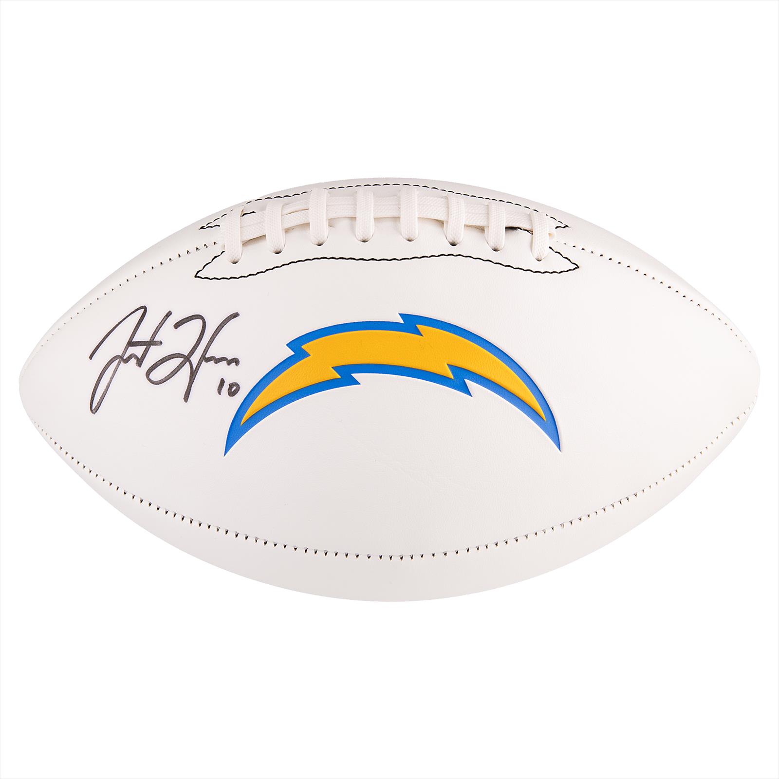 Justin Herbert Signed LA Chargers Logo Football Fanatics Certified 