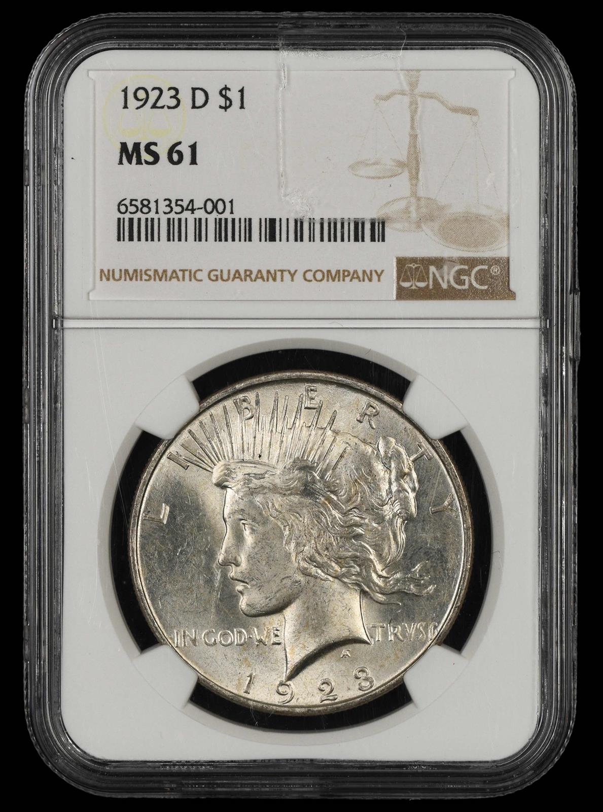 1923 D $1 NGC MS 61