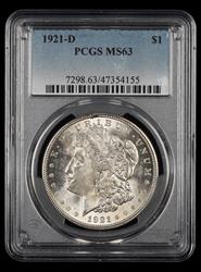 1921 D $1 PCGS MS63 MS63