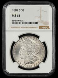 1897 S $1 NGC MS63