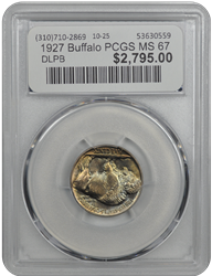 1927 Buffalo PCGS MS 67