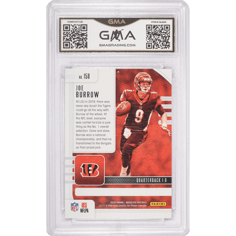 Joe Burrow Rookie Card 2020 NFL Panini Mosaic GMA Graded 