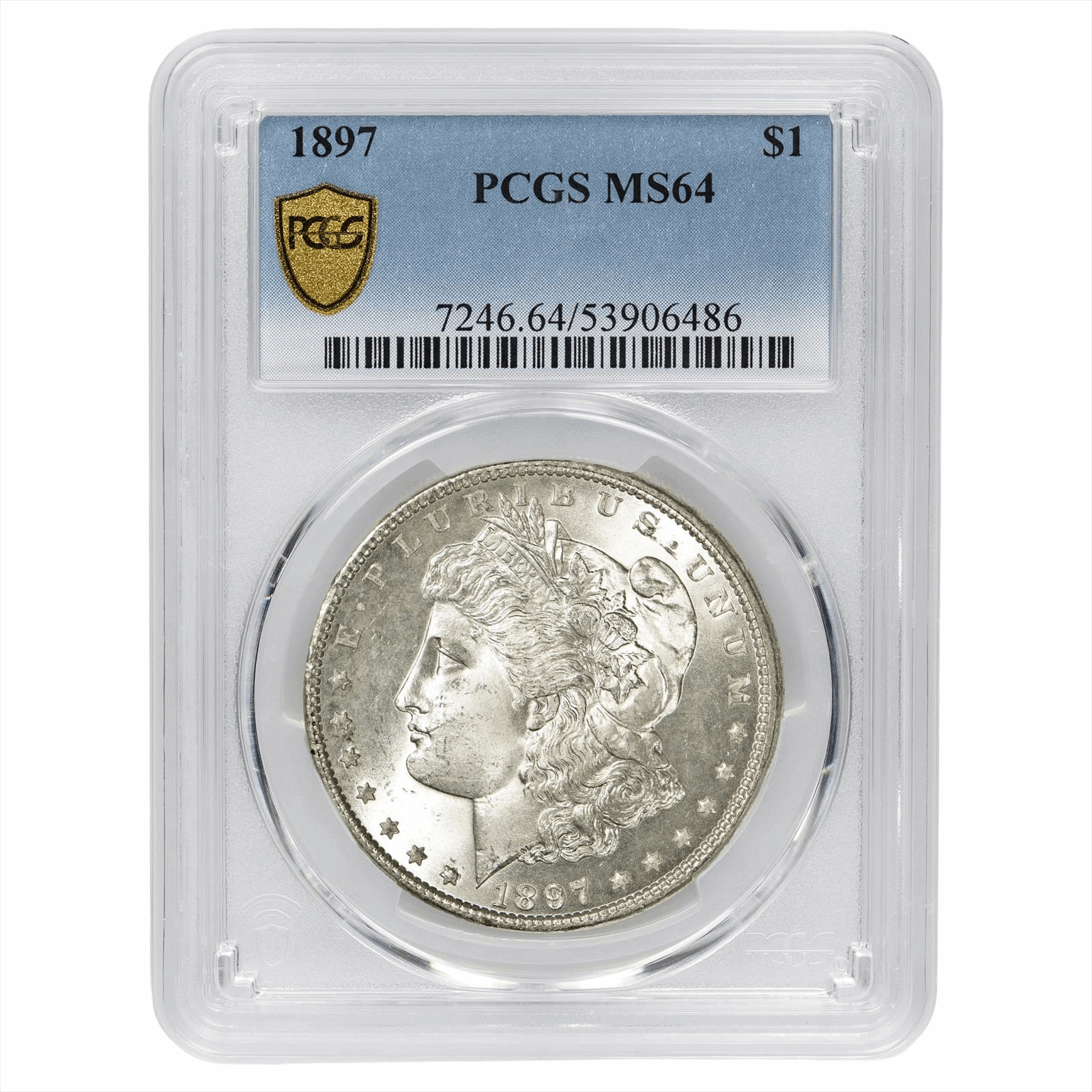 1897 Morgan Silver Dollar $1 PCGS MS 64