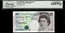 GREAT BRITAIN BANK OF ENGLAND 5 POUNDS 1990 VERY CHOICE NEW 64PPQ 