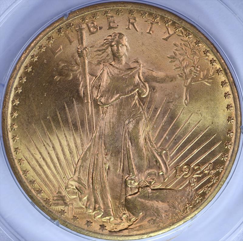 1924 $20 PCGS MS 63 CAC Rattler