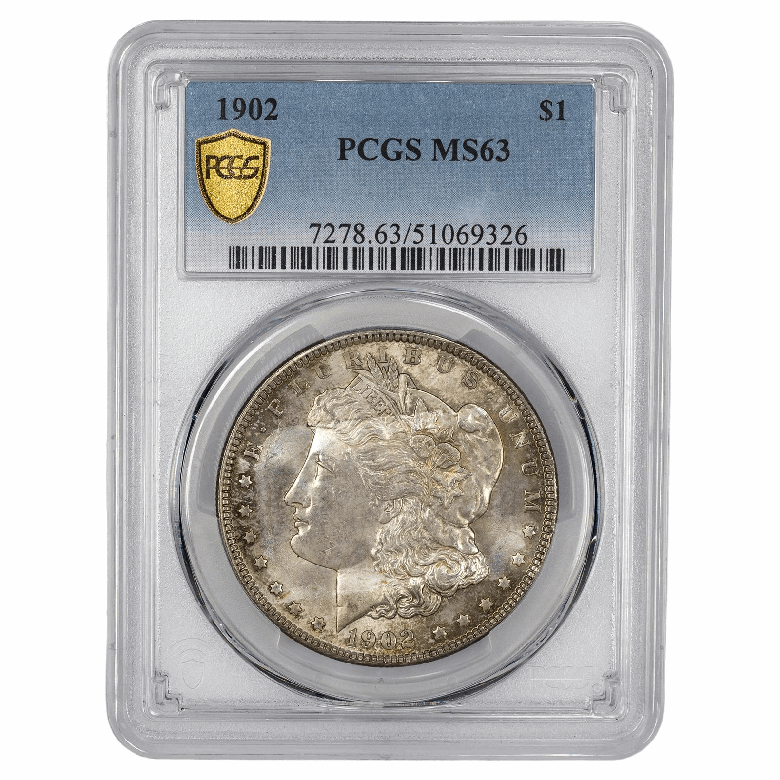 1902 Morgan Silver Dollar $1 PCGS MS 63