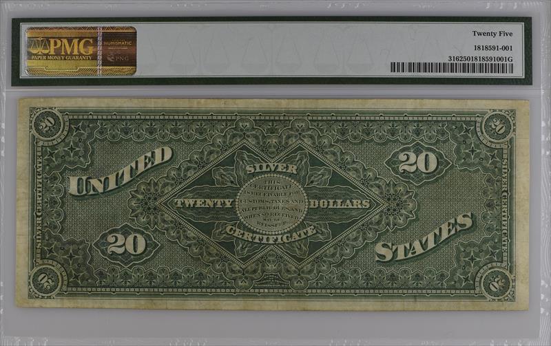 Fr. 316 1886 $20 Silver Certificate PMG VF25 