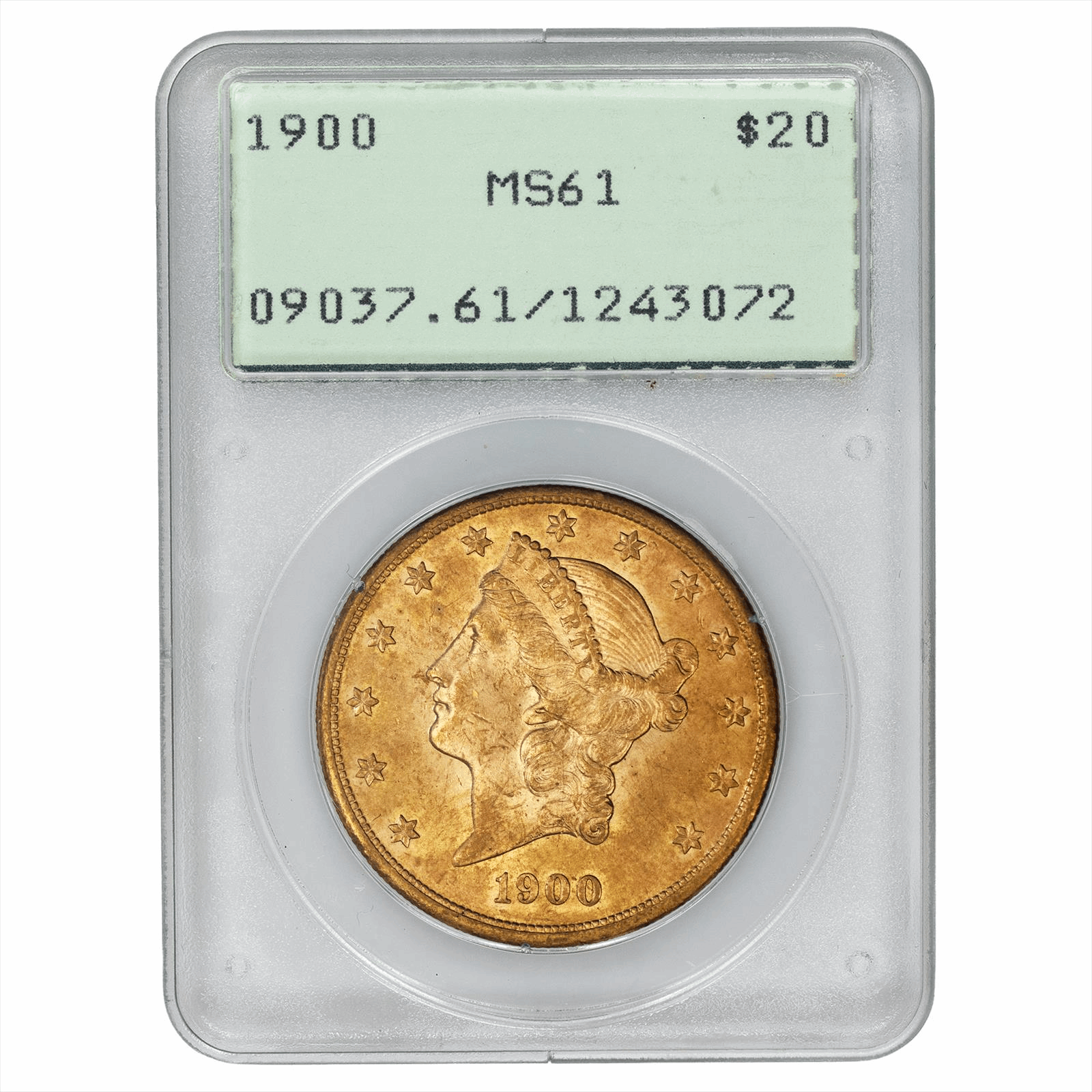 1900 Liberty Head Gold Double Eagle $20 PCGS MS 61 in OGH