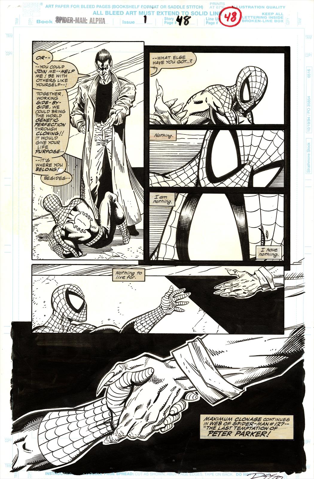 Spider-Man: Maximum Clonage Alpha #1 Page 48 Artist:  Ron Lim (Penciller) ,  Al Milgrom (Inker) Media Type: Pen and Ink Art Type: Interior Page 